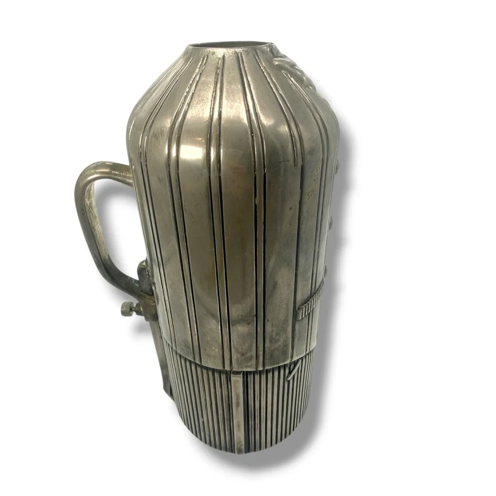 Vintage Silver Plated Tuxedo Butler Wine Bottle Holder Pourer Barware